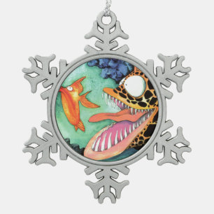 Ornement Flocon De Neige Aquarelle Mike Quinn de poissons "des eaux