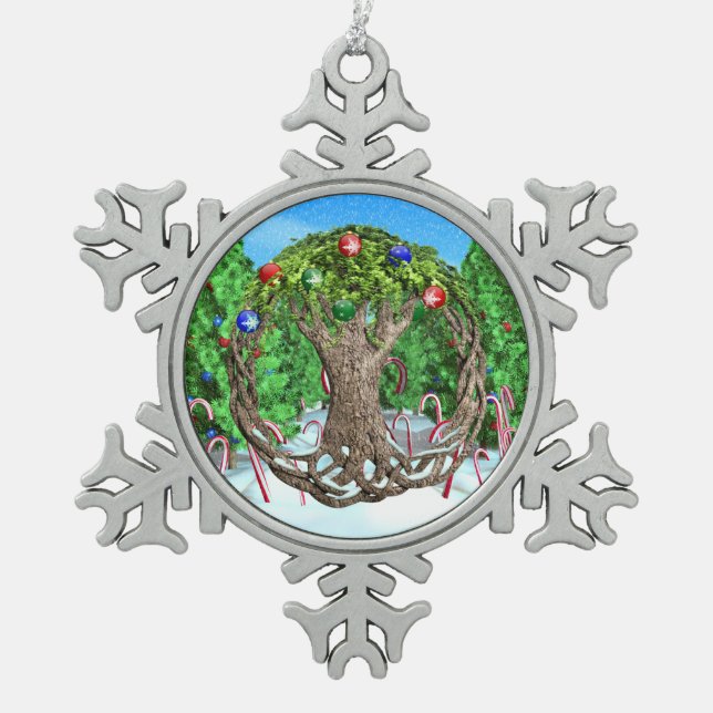 Ornement Flocon De Neige Arbre de Noël celtique (Devant)