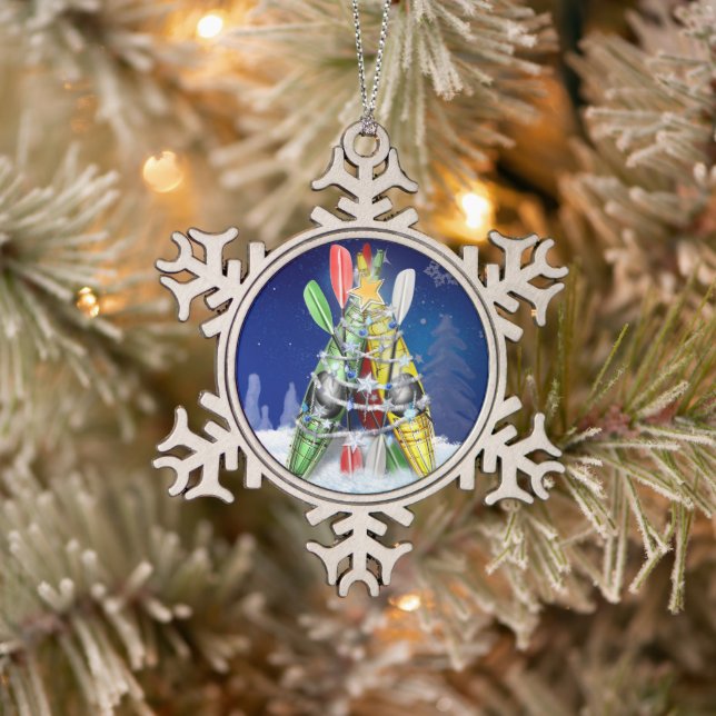 Ornement Flocon De Neige Arbre de Noël Kayak (Arbre)