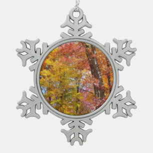 Ornement Flocon De Neige Arbres d'automne orange et jaune Photographie d'au