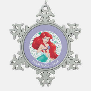 Ornement Flocon De Neige Ariel  Ariel Holding Hair Ajouter Votre Nom