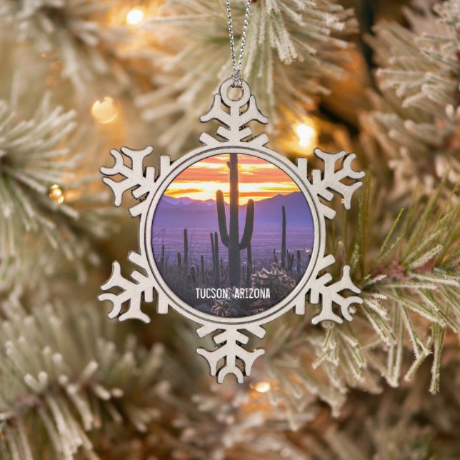 Ornement Flocon De Neige Arizona Sunset Desert Cactus (Arbre)