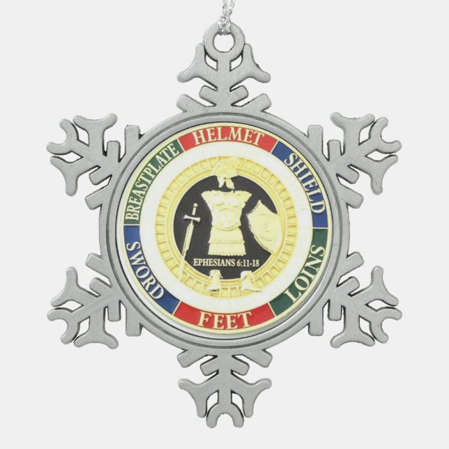 ORNEMENT FLOCON DE NEIGE ARMURE D'UN DIEU (Devant)