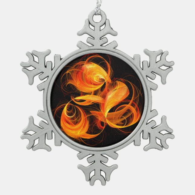 Ornement Flocon De Neige Art Abstrait Fireball (Devant)