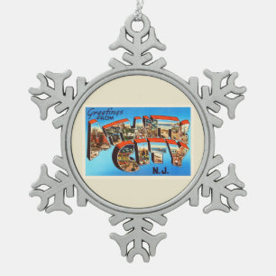 Ornement Flocon De Neige Atlantic City 1 Vintage voyage du New Jersey NJ -