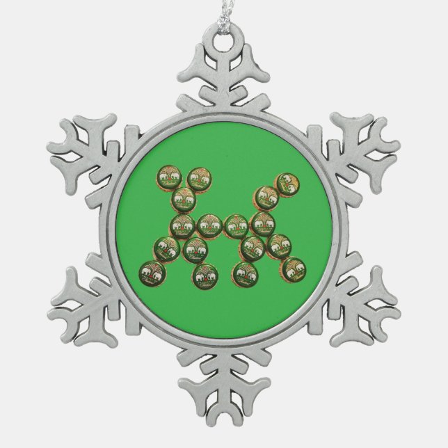 Ornement Flocon De Neige ​🐶 Authentic Chang Beer Cap Dog (Devant)