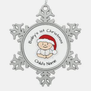 Ornement Flocon De Neige Baby First Noël mignon Snowflake cadre ornament