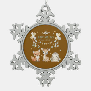 Ornement Flocon De Neige Baby shower Animaux Mignons de la Forêt   Renard, 
