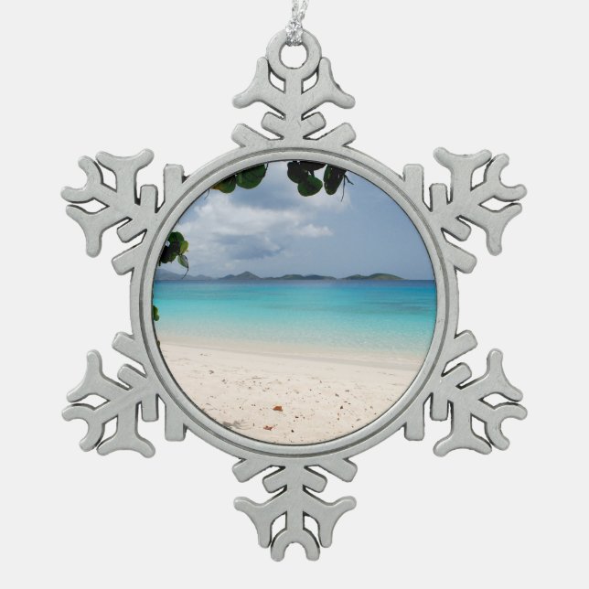 Ornement Flocon De Neige Baie Lune de miel, St. John USVI (Devant)