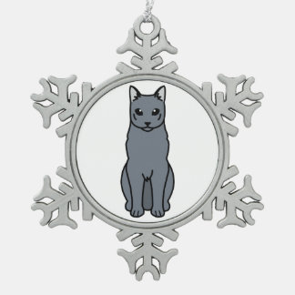 Ornement Flocon De Neige Bande dessinée russe de chat bleu
