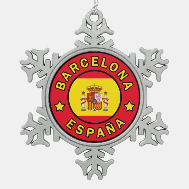 Ornement Flocon De Neige Barcelone Espagne (Devant)