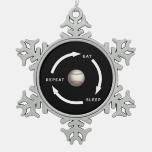 Ornement Flocon De Neige Baseball Manger Sleep Répéter Le Ventilateur De Sp