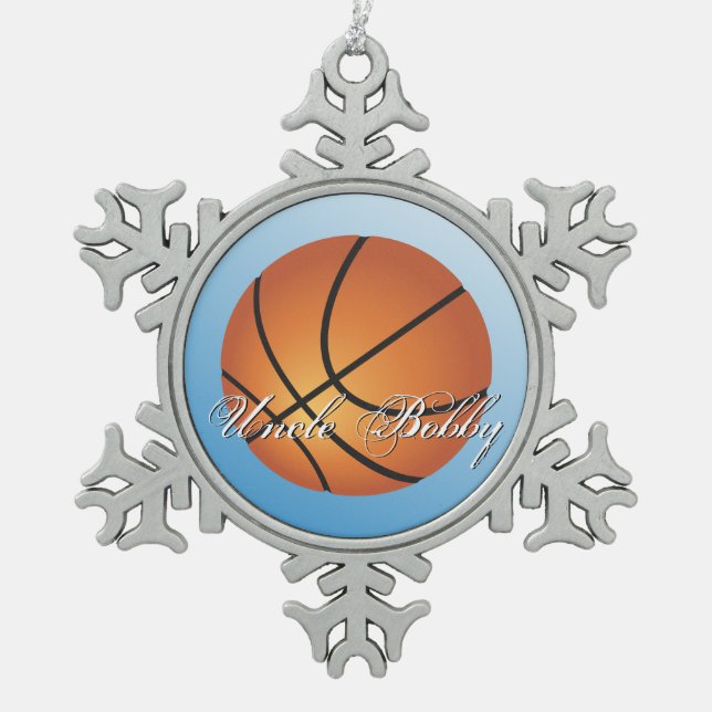 Ornement Flocon De Neige Basket-ball Image 🏀 Monogramme Budget spécial (Devant)