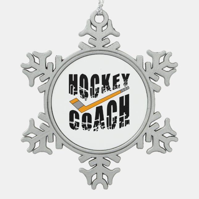 Ornement Flocon De Neige Bâton entraîneur de hockey (Devant)