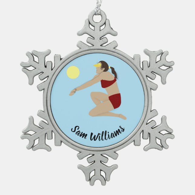 Ornement Flocon De Neige Beach Volleyball (Devant)