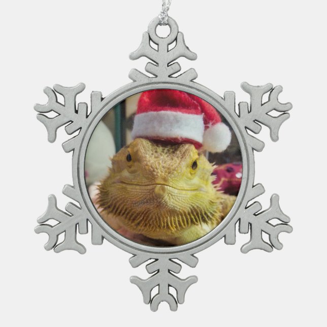 Ornement Flocon De Neige Beardie de Père Noël (Devant)