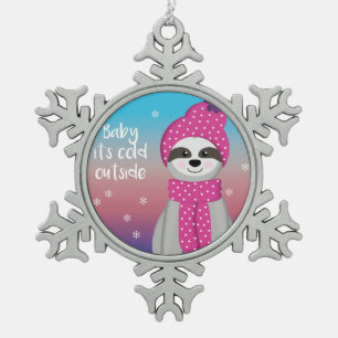 Ornement Flocon De Neige Bébé son froid dehors Sloth