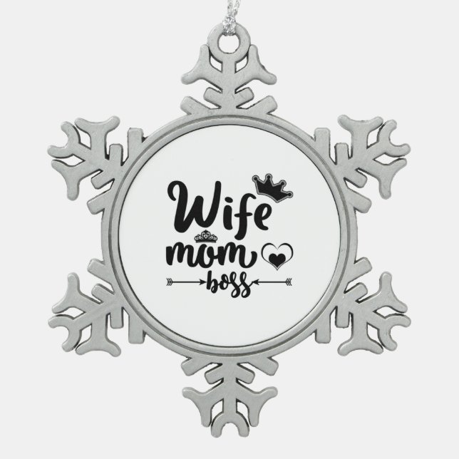 Ornement Flocon De Neige Belle Femme Maman Et Patron (Devant)