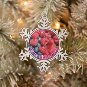 Ornement Flocon De Neige Berry Christmas drôle fruité Wordplay Pun