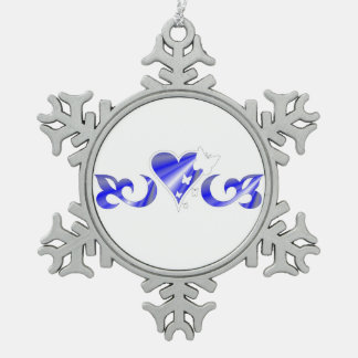 Ornement Flocon De Neige Beurtériser Lily et Coeur