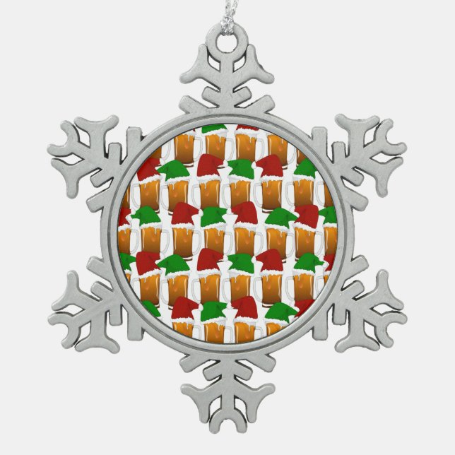 Ornement Flocon De Neige Bière de Noël (Devant)
