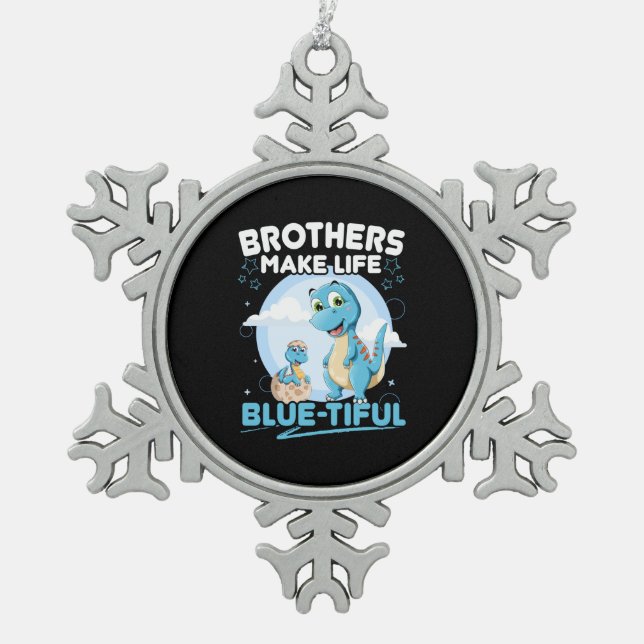 Ornement Flocon De Neige Big Brother Dinosaur Beau jeu de vie (Devant)