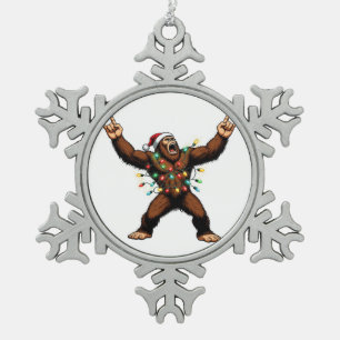Ornement Flocon De Neige Bigfoot Sasquatch Cornes de Diable Noël 2026 Rock 