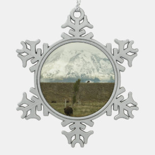 Ornement Flocon De Neige Bison à Grand Teton National Park Photographie