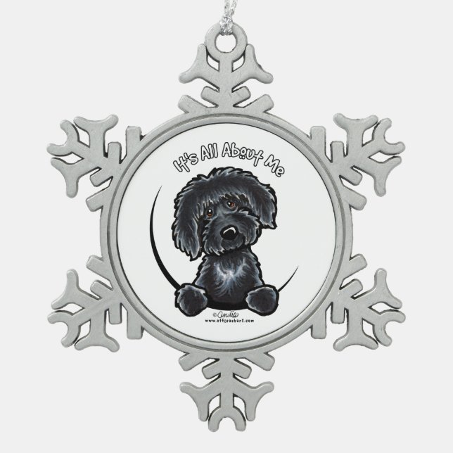 Ornement Flocon De Neige Black Labradoodle IAAM (Devant)