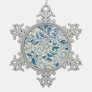 Ornement Flocon De Neige Bleu Vintage Floral Asiatique : Chinoiserie Antiqu