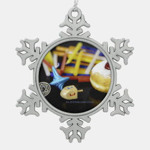 Ornement Flocon De Neige Bonne Hanoukka Star de David menorah Dreidel Slipp