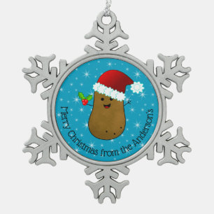 Ornement Flocon De Neige Bonne Pomme de terre de Noël personnalisée