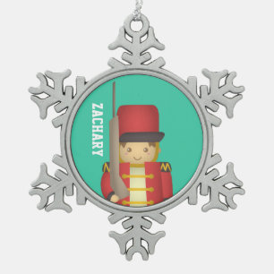Ornement Flocon De Neige Bonnes fêtes avec le soldat de jouet de Noël