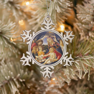 Ornement Flocon De Neige Botticelli Madonna et son enfant