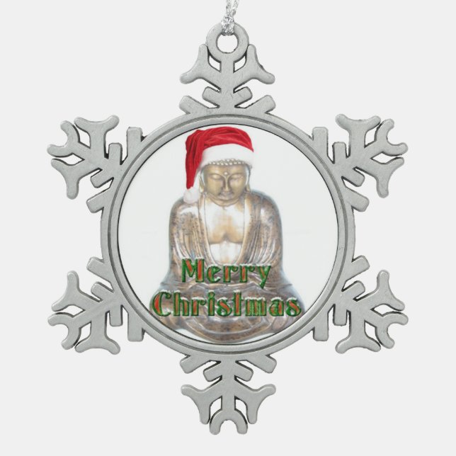 Ornement Flocon De Neige Bouddhisme - Bouddha - Joyeux Noël (Devant)