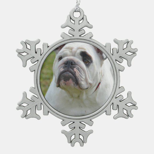 Ornement Flocon De Neige Bouledogue doux (Devant)