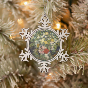 Ornement Flocon De Neige Bouquet Floral Impressionniste Vintage Van Gogh