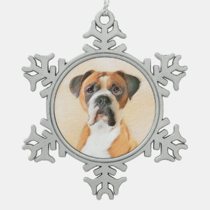 Ornement Flocon De Neige Boxer Dog Peinture Non Décroché Art animal origina