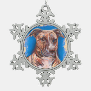Ornement Flocon De Neige Brindle Pit Bull Dog