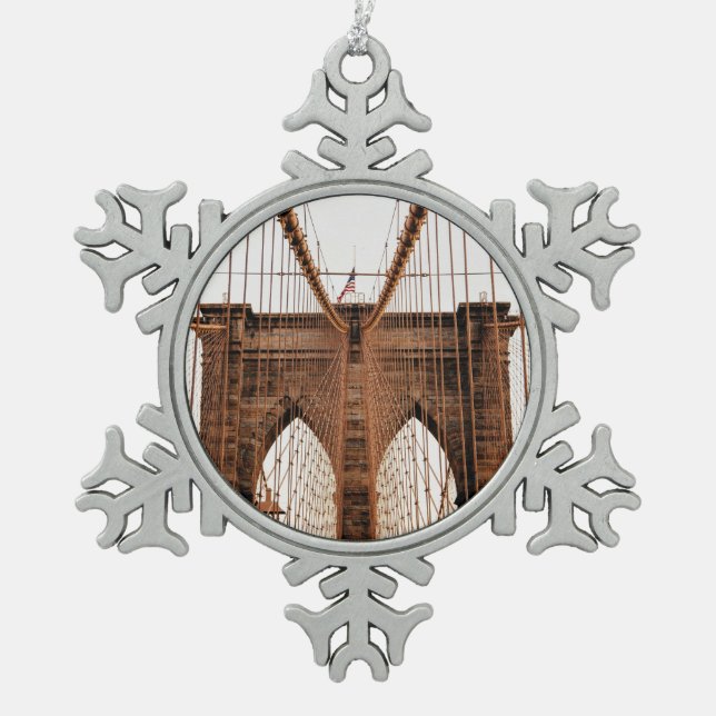 Ornement Flocon De Neige Brooklyn Bridge, New York (Devant)