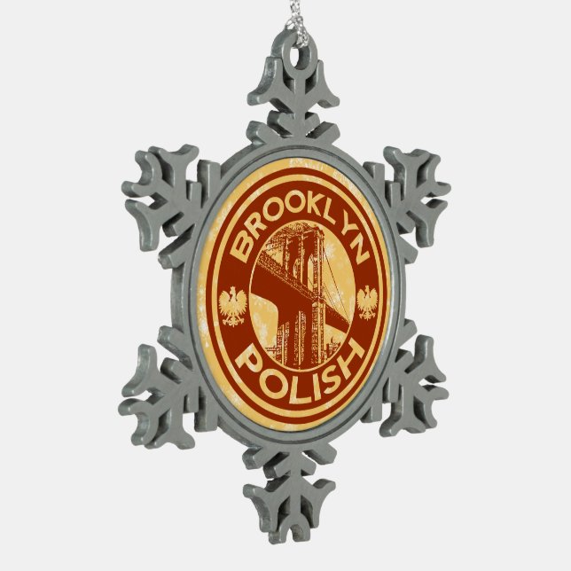 Ornement Flocon De Neige Brooklyn Polonais Arbre de Noël Américain (Gauche)