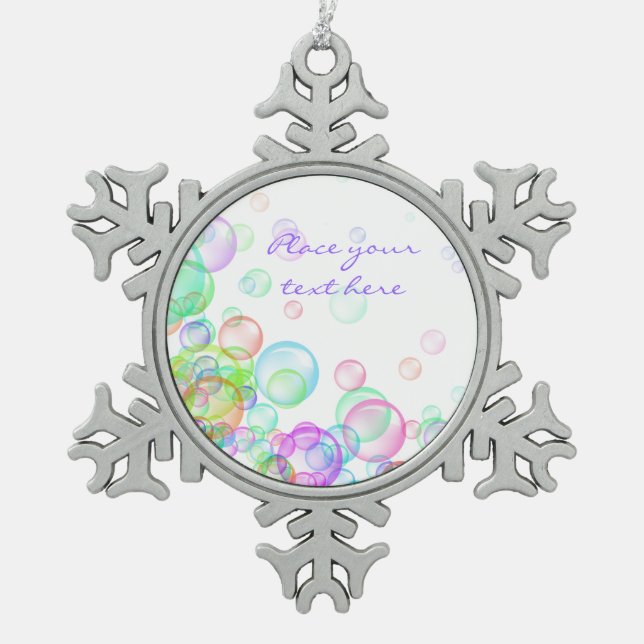 Ornement Flocon De Neige Bulles de savon (Devant)