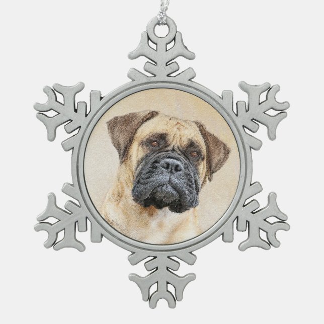 Ornement Flocon De Neige Bullmastiff Peinture - Joli chien d'origine art (Devant)