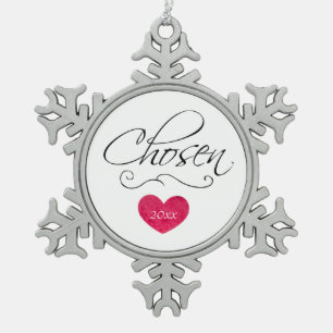 Ornement Flocon De Neige Cadeau daté adopté d'adoption choisi par