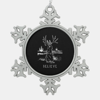 Ornement Flocon De Neige Cadeau de lapin| Croyez le Jackalope