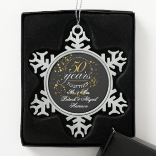 Ornement Flocon De Neige Cadeau de mariage de 50 ans
