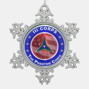 Ornement Flocon De Neige Cadeau de Noël du III Corps