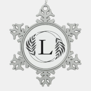 Ornement Flocon De Neige Cadeau personnalisé avec monogramme personnalisé