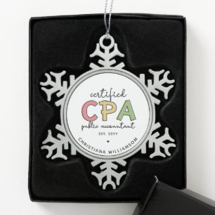 Ornement Flocon De Neige Cadeaux comptables publics certifiés CPA personnal