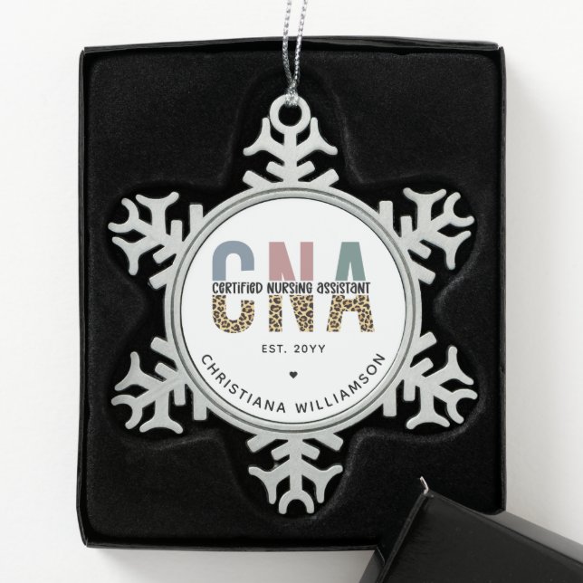 Ornement Flocon De Neige Cadeaux de l'adjoint aux soins infirmiers certifié (Boîte)
